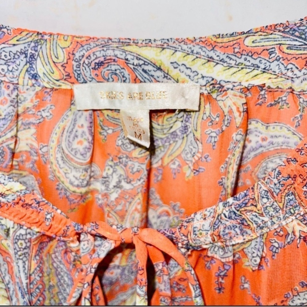 33  Skies Are Blue Paisley Peasant Top size M - Picture 4 of 5
